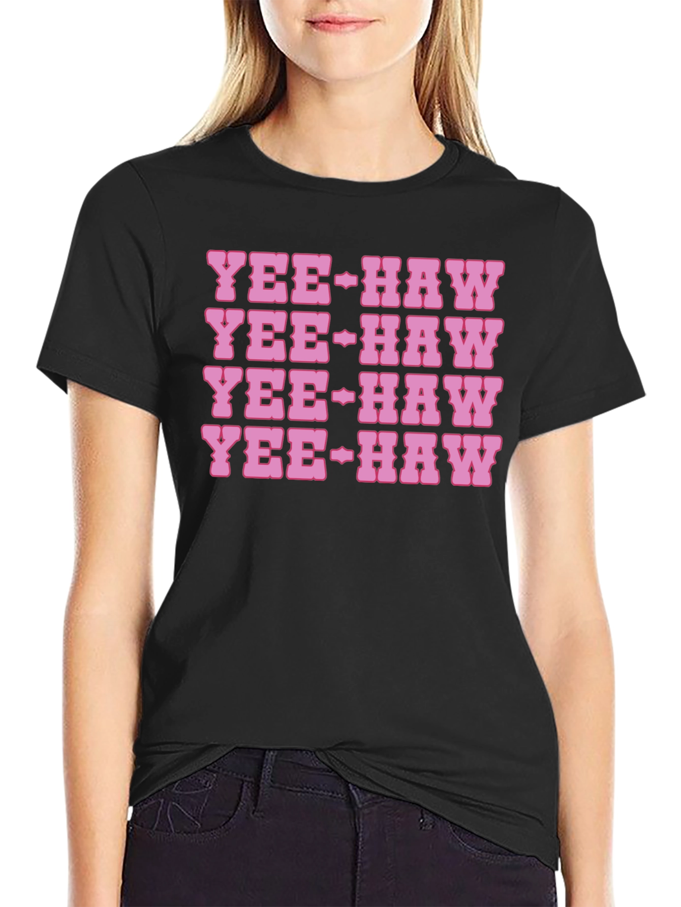 Yee-Haw Graphic Print Cotton T-Shirt
