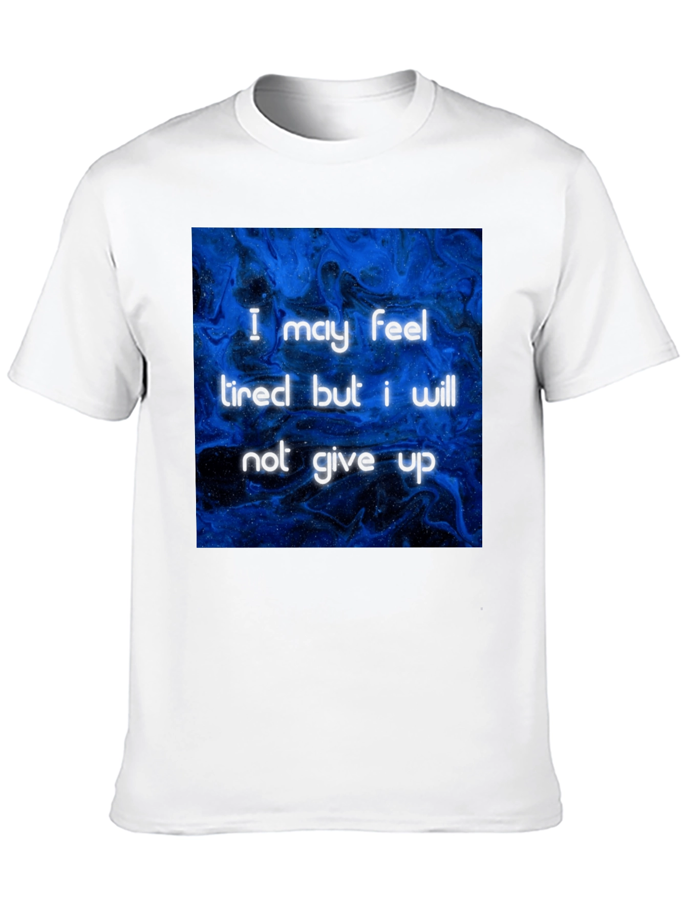 Inspirational Graphic Tee - Never Give Up Black T-Shirt