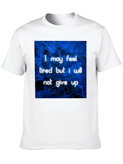 Inspirational Graphic Tee - Never Give Up Black T-Shirt