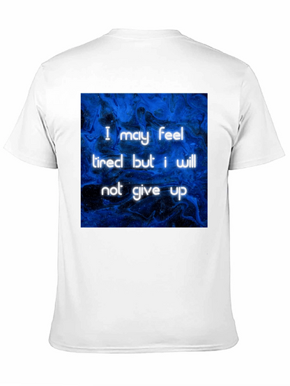 Inspirational Graphic Tee - Never Give Up Black T-Shirt