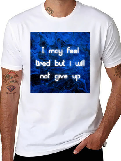 Inspirational Graphic Tee - Never Give Up Black T-Shirt