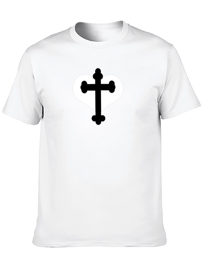 Heart Cross Graphic Tee - Stylish Casual Wear