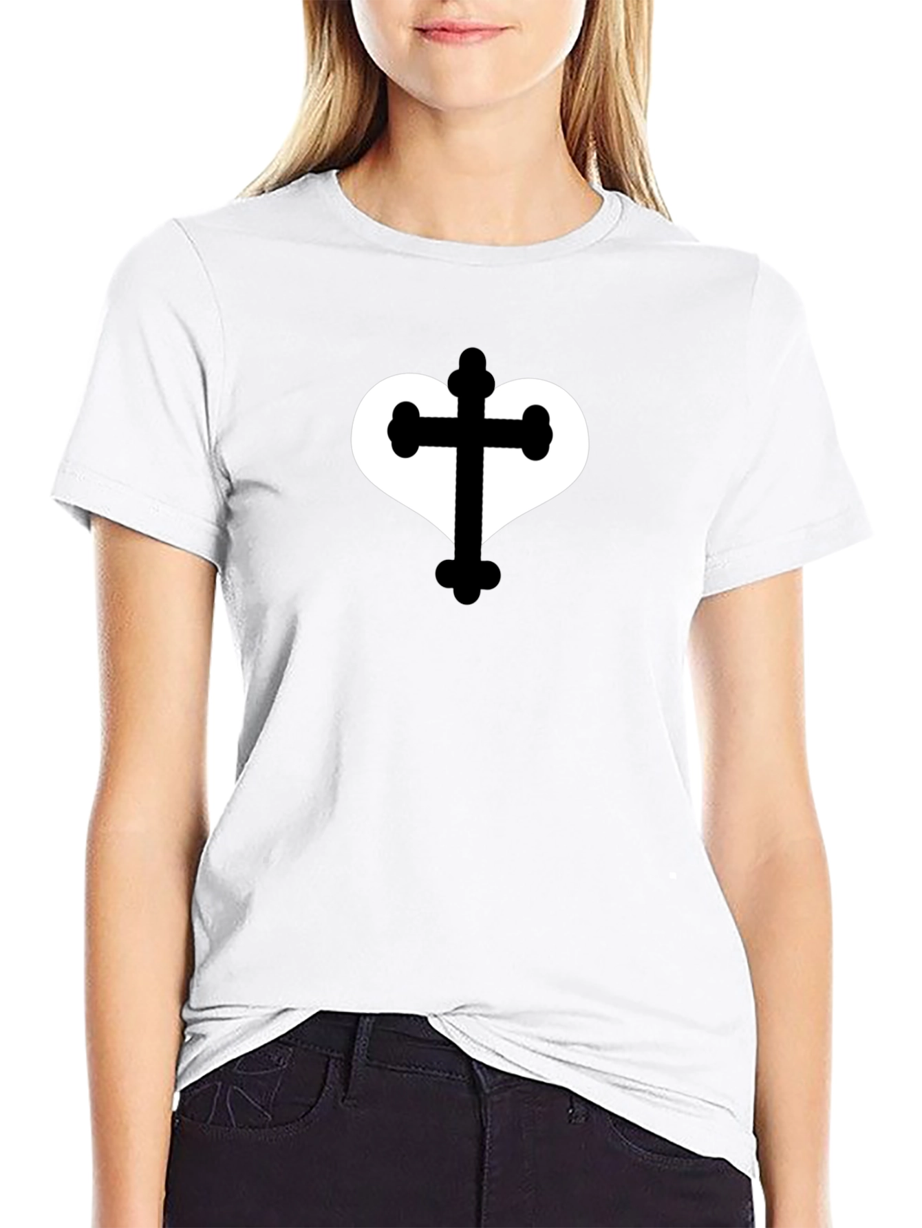 Heart Cross Graphic Tee - Stylish Casual Wear