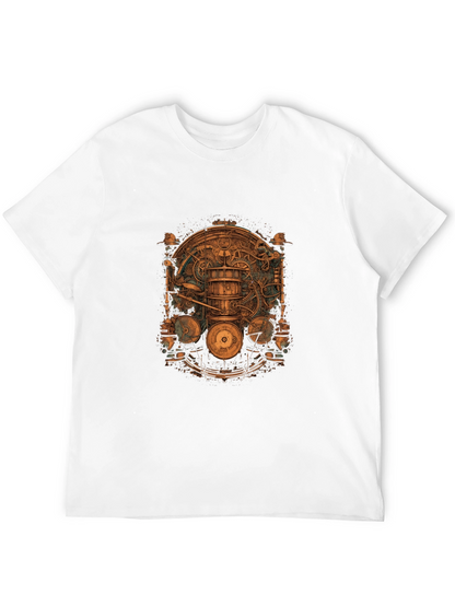 Steampunk Gear Design Black T-Shirt