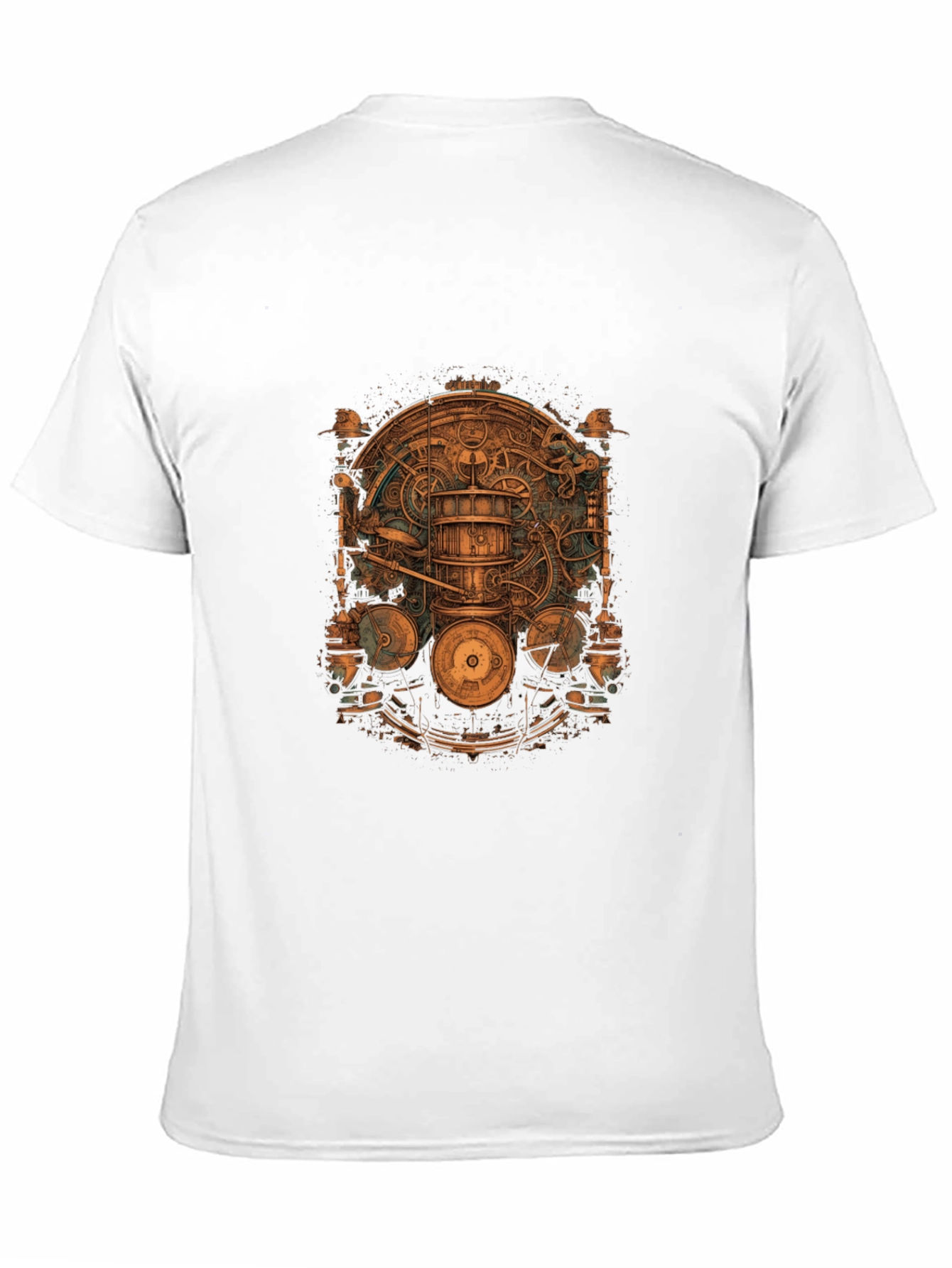 Steampunk Gear Design Black T-Shirt