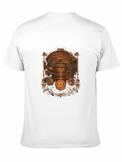 Steampunk Gear Design Black T-Shirt