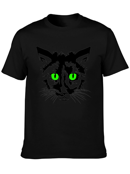 Mens Black Cat Graphic T-Shirt