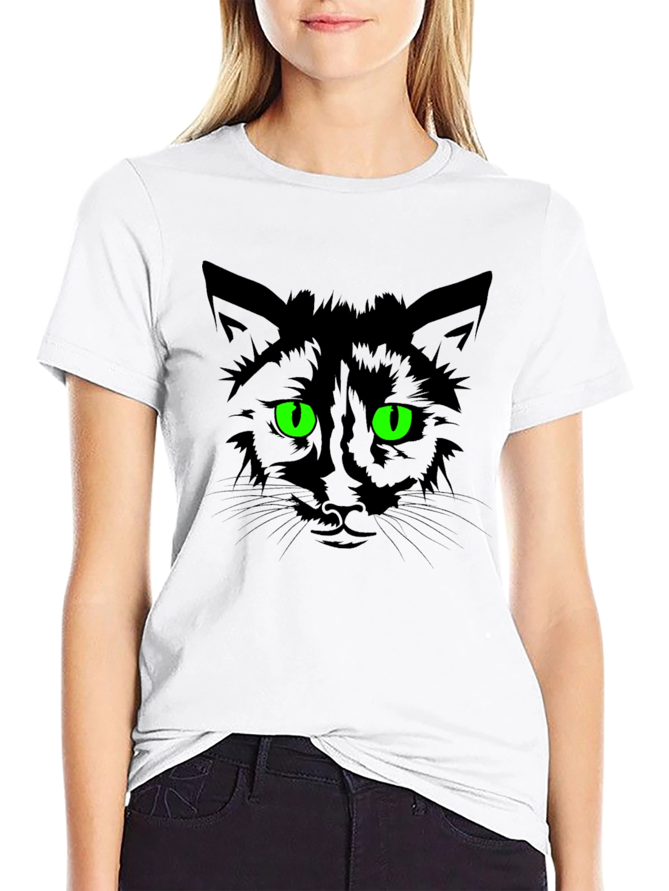 Mens Black Cat Graphic T-Shirt