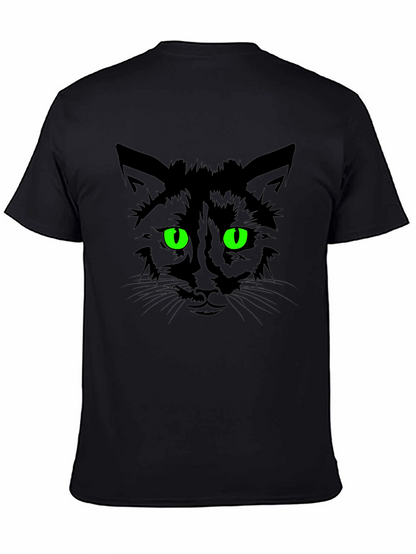 Mens Black Cat Graphic T-Shirt