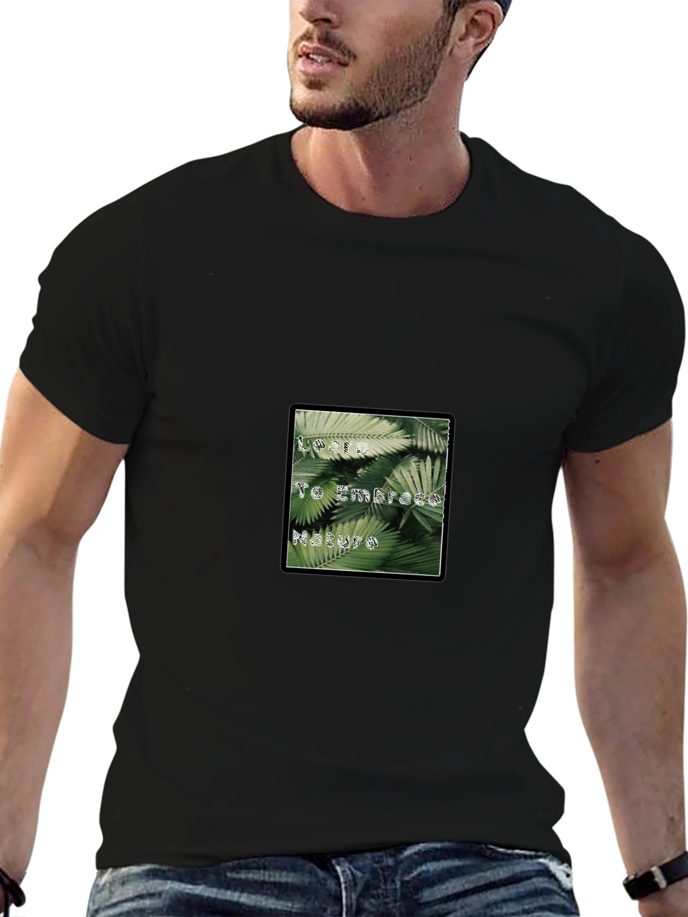 Embrace Nature Black Graphic T-Shirt