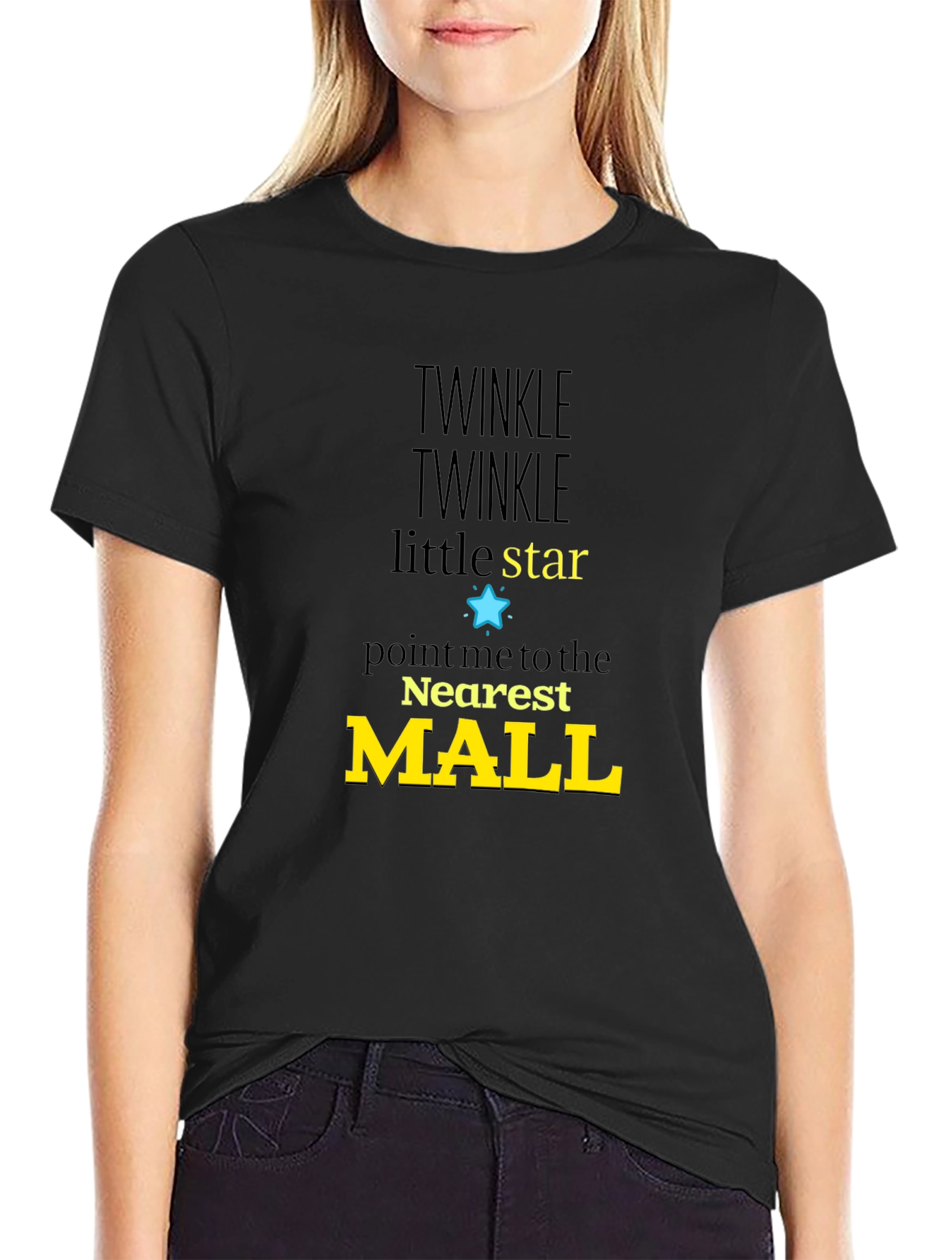 Twinkle Star Mall Graphic Tee - Black