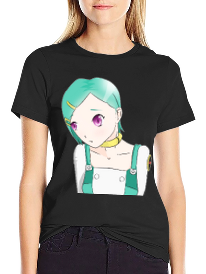 Anime Character Graphic Tee - Black T-Shirt