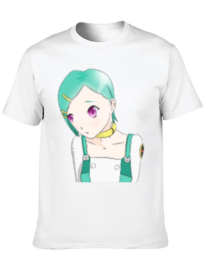 Anime Character Graphic Tee - Black T-Shirt