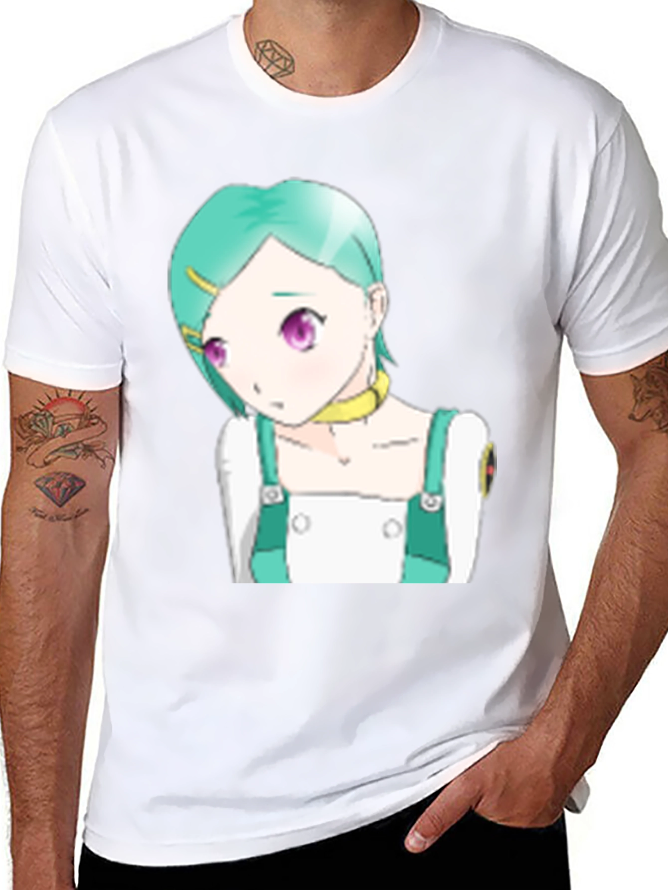 Anime Character Graphic Tee - Black T-Shirt