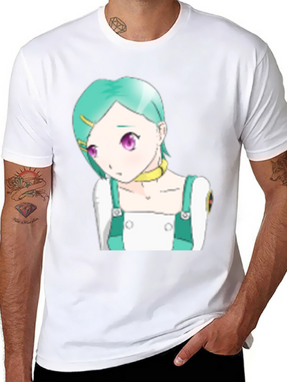 Anime Character Graphic Tee - Black T-Shirt