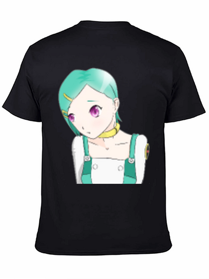 Anime Character Graphic Tee - Black T-Shirt