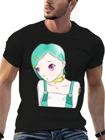 Anime Character Graphic Tee - Black T-Shirt