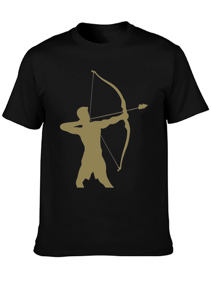 Archer Graphic Tee - Black Cotton Blend Casual Wear
