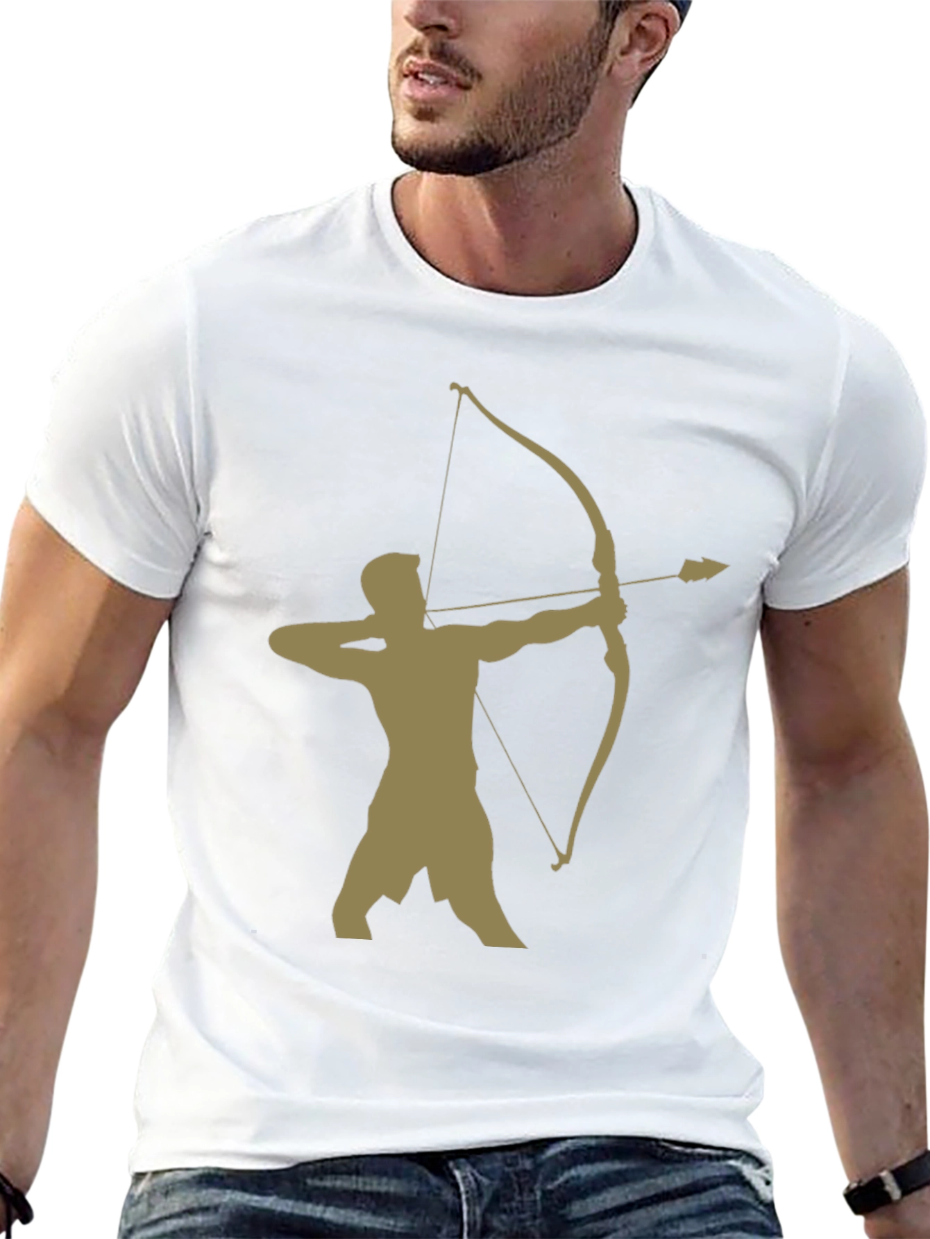 Archer Graphic Tee - Black Cotton Blend Casual Wear