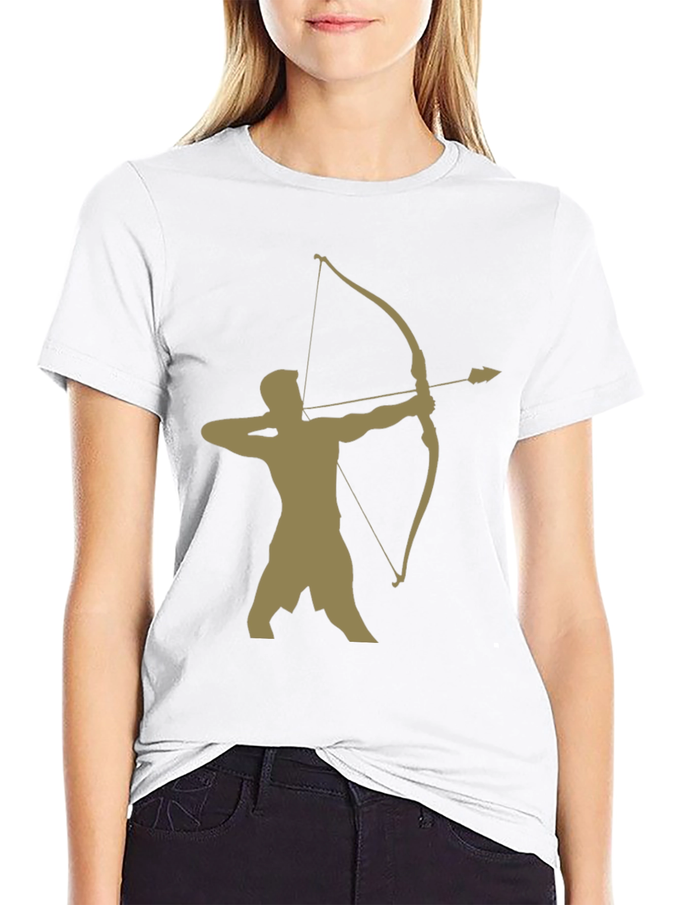 Archer Graphic Tee - Black Cotton Blend Casual Wear