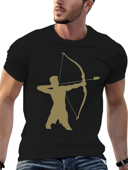 Archer Graphic Tee - Black Cotton Blend Casual Wear