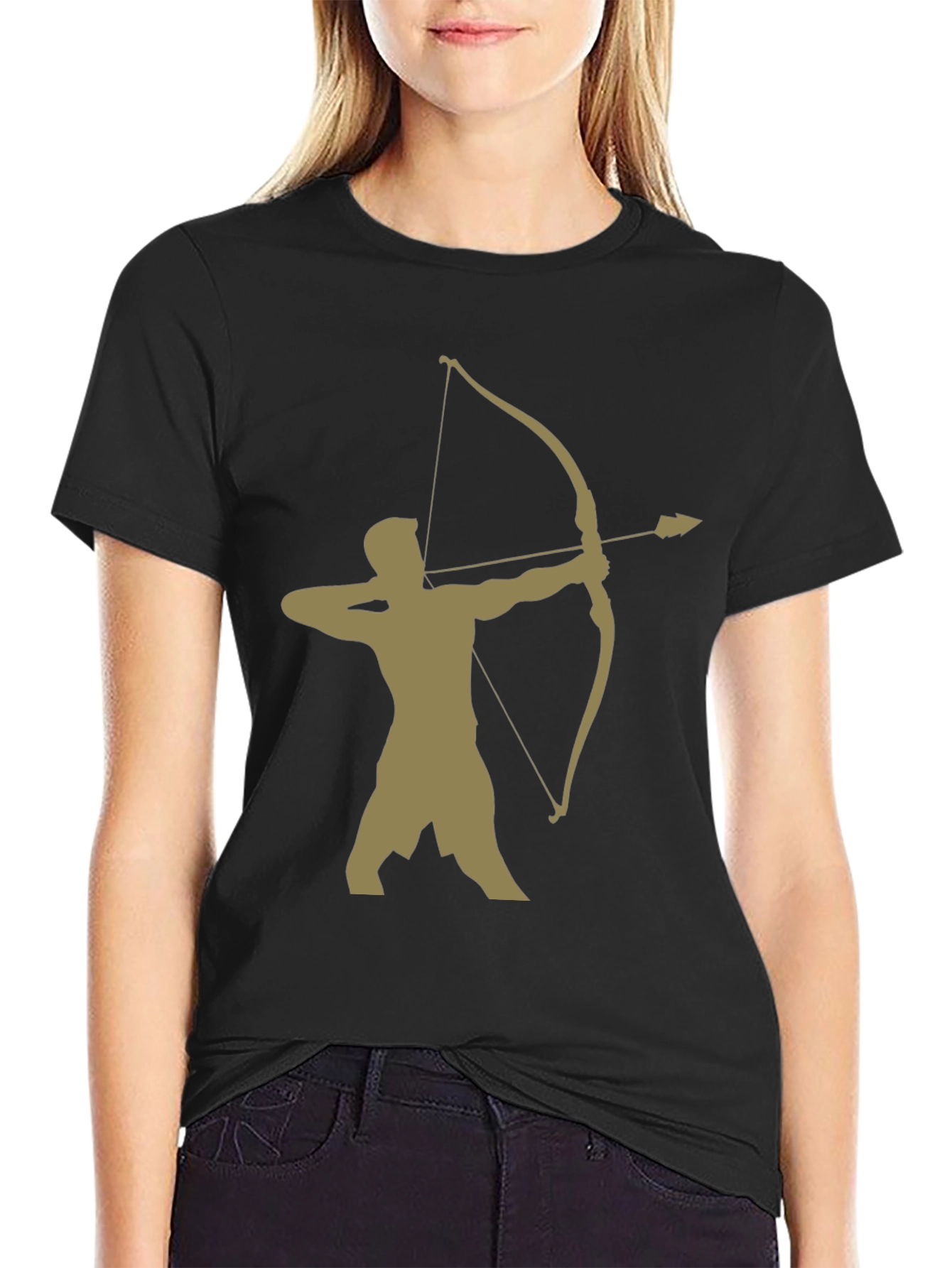 Archer Graphic Tee - Black Cotton Blend Casual Wear