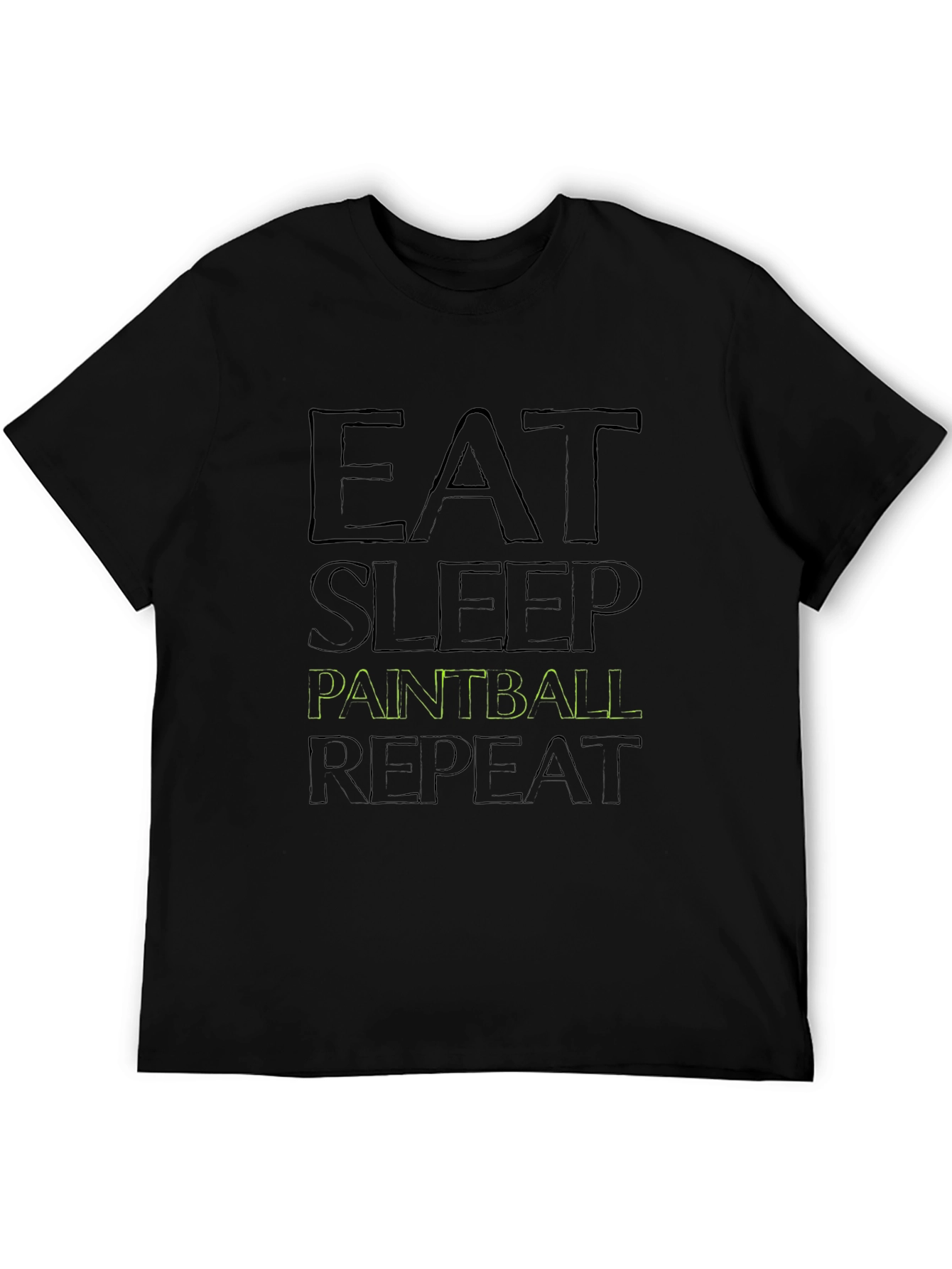 Eat Sleep Paintball Repeat Black T-Shirt