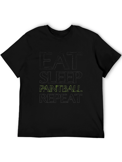 Eat Sleep Paintball Repeat Black T-Shirt