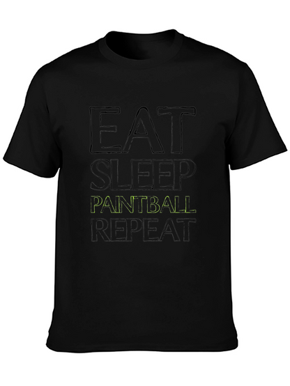 Eat Sleep Paintball Repeat Black T-Shirt