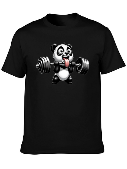 Panda Lifting Weights Graphic T-Shirt