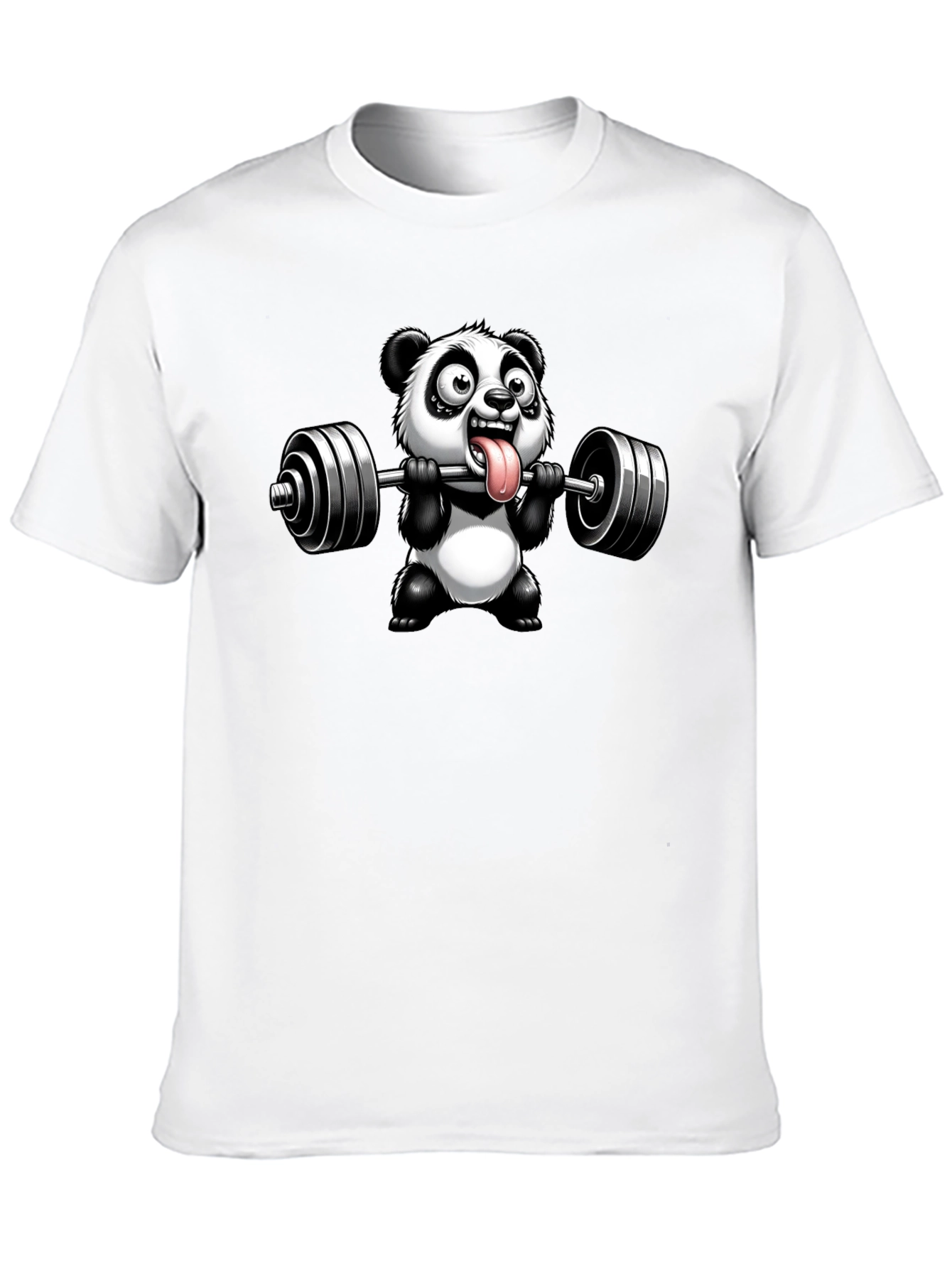 Panda Lifting Weights Graphic T-Shirt