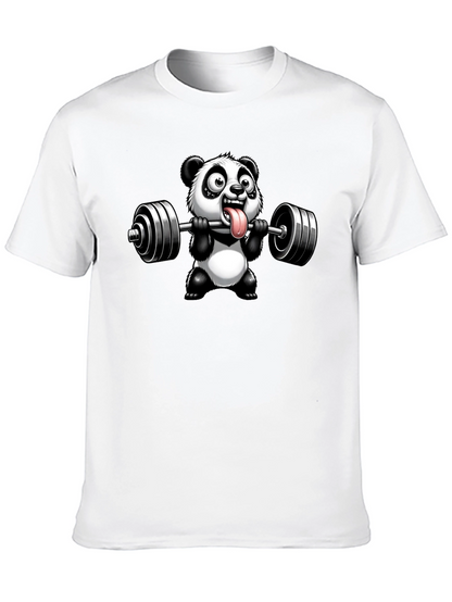Panda Lifting Weights Graphic T-Shirt