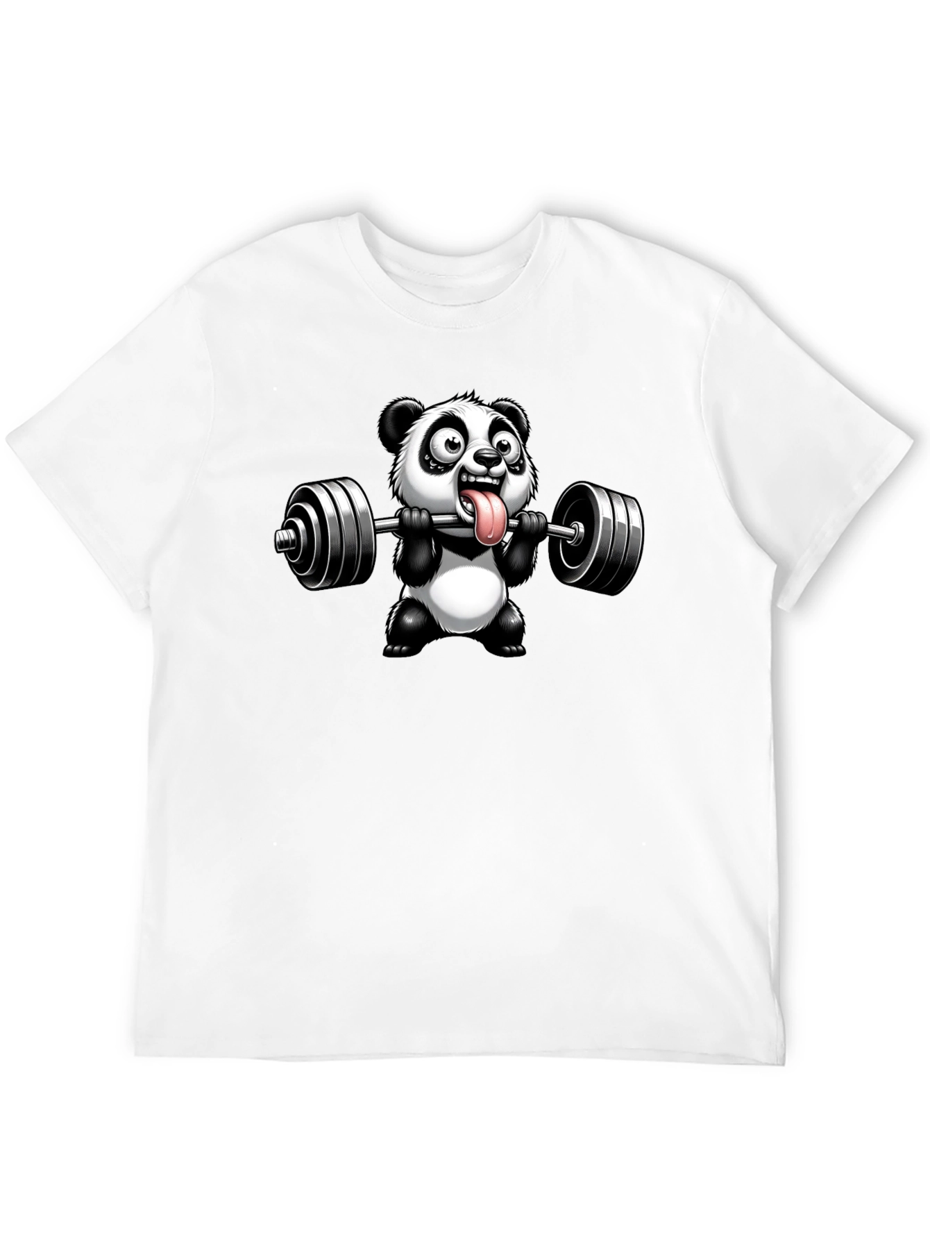 Panda Lifting Weights Graphic T-Shirt