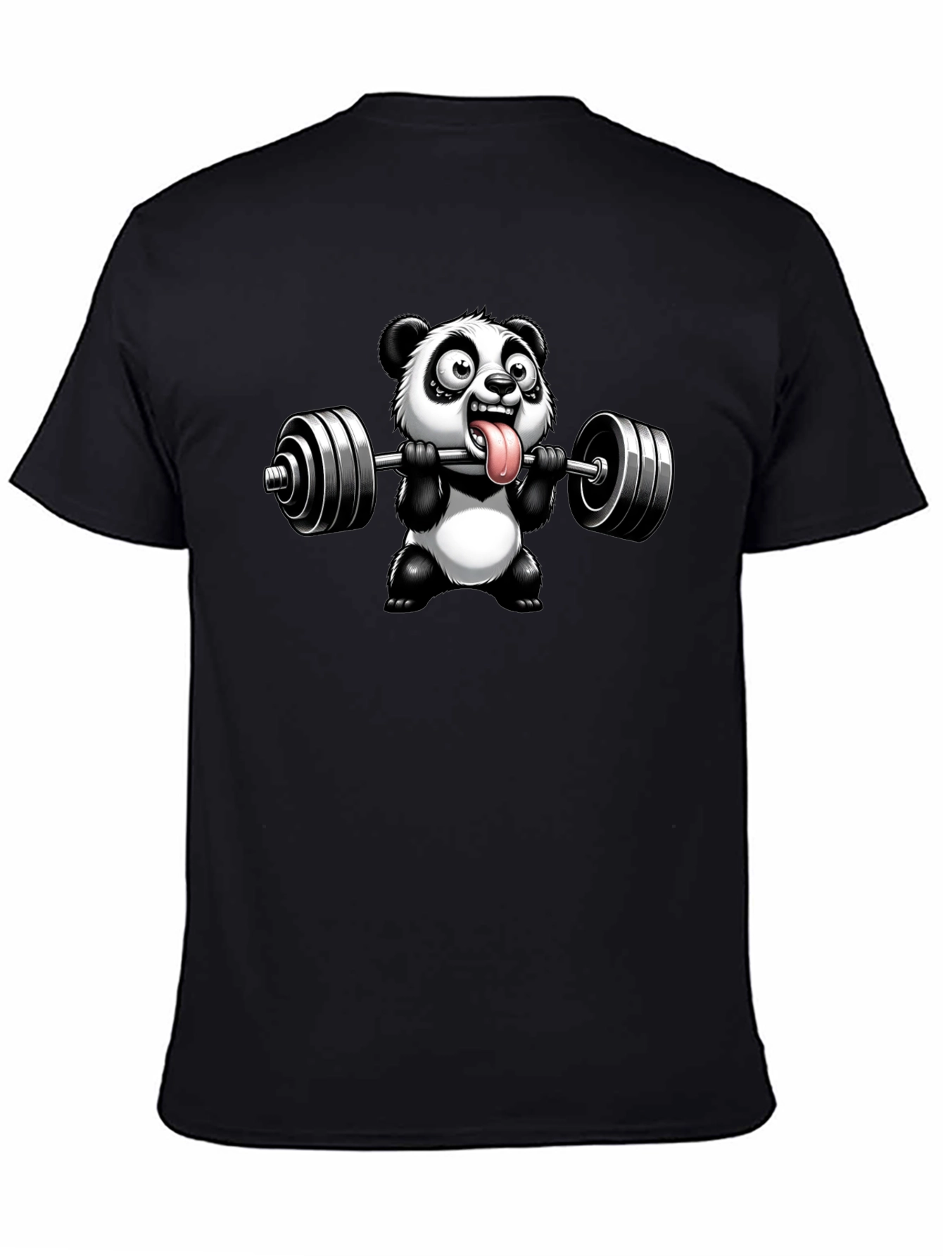 Panda Lifting Weights Graphic T-Shirt