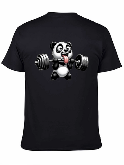 Panda Lifting Weights Graphic T-Shirt
