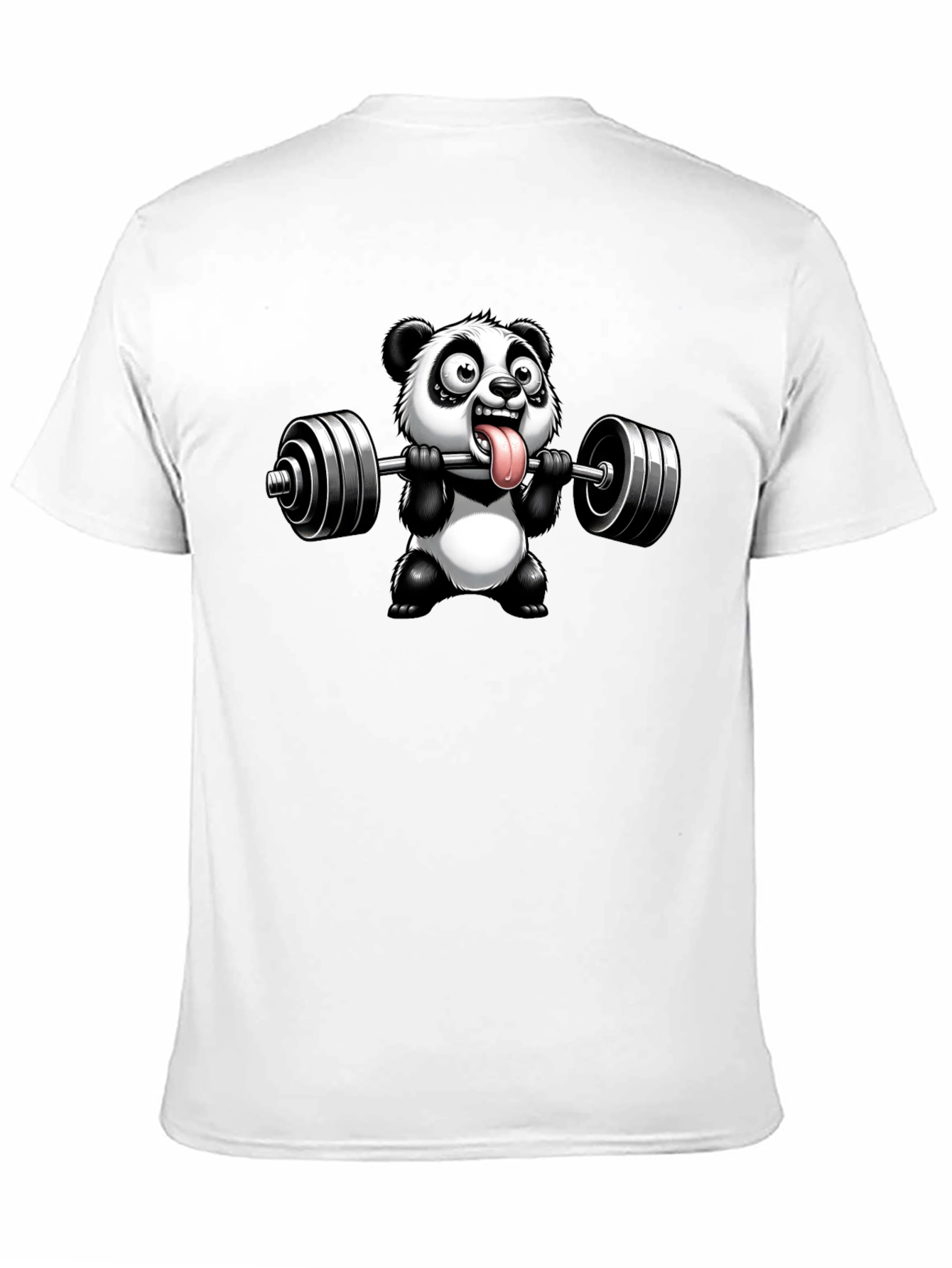Panda Lifting Weights Graphic T-Shirt
