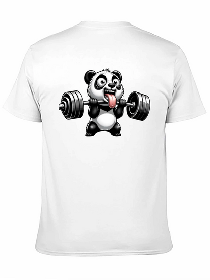 Panda Lifting Weights Graphic T-Shirt