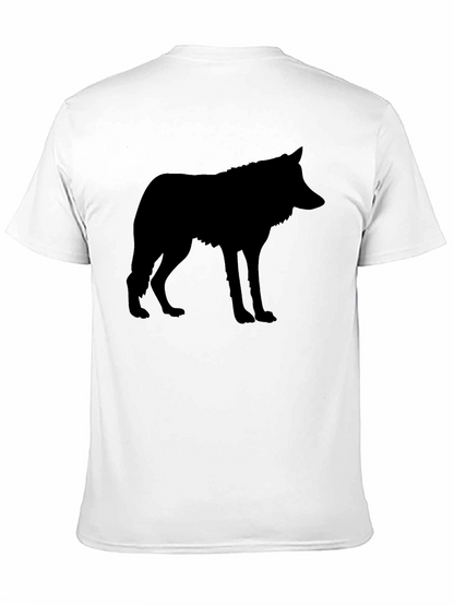 Black Wolf Silhouette Graphic Tee Shirt