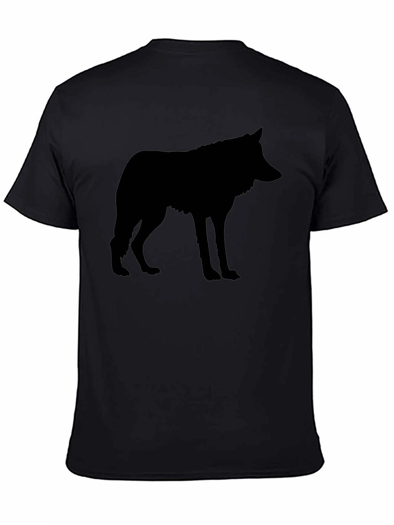 Black Wolf Silhouette Graphic Tee Shirt