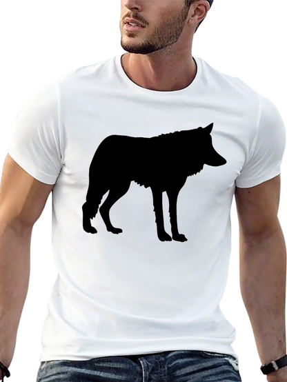 Black Wolf Silhouette Graphic Tee Shirt