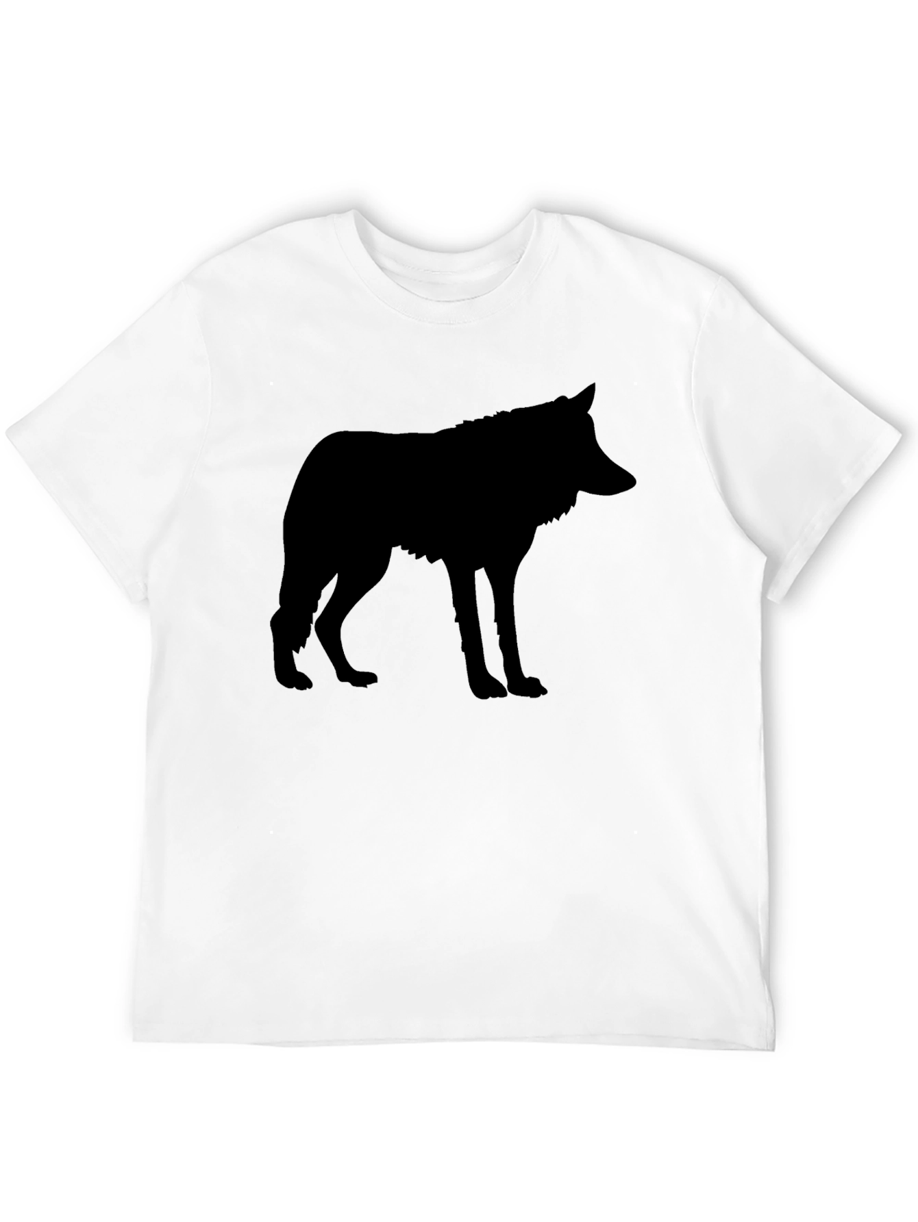 Black Wolf Silhouette Graphic Tee Shirt