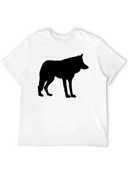 Black Wolf Silhouette Graphic Tee Shirt