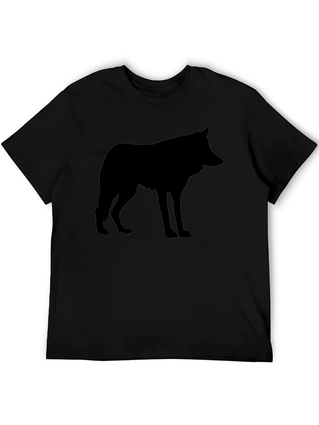 Black Wolf Silhouette Graphic Tee Shirt
