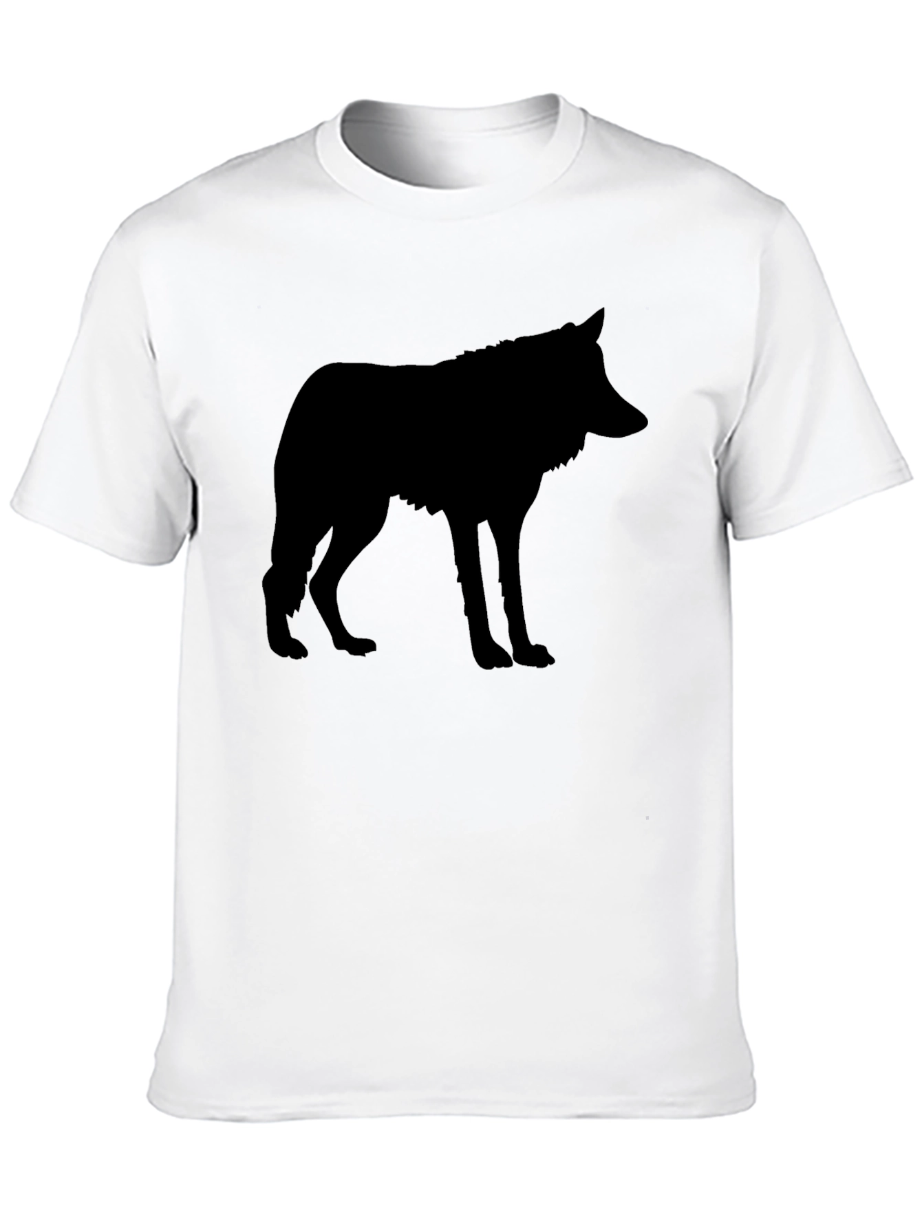 Black Wolf Silhouette Graphic Tee Shirt