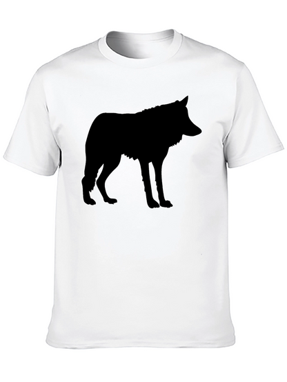 Black Wolf Silhouette Graphic Tee Shirt