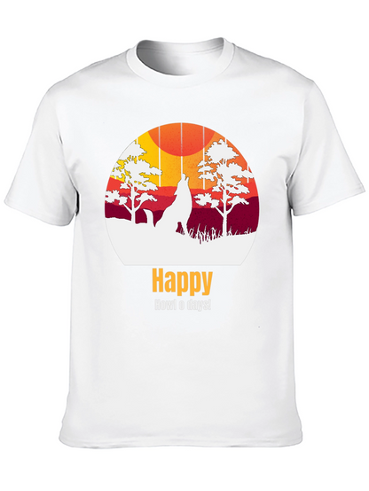 Happy Howl-o-days Wolf Graphic T-Shirt