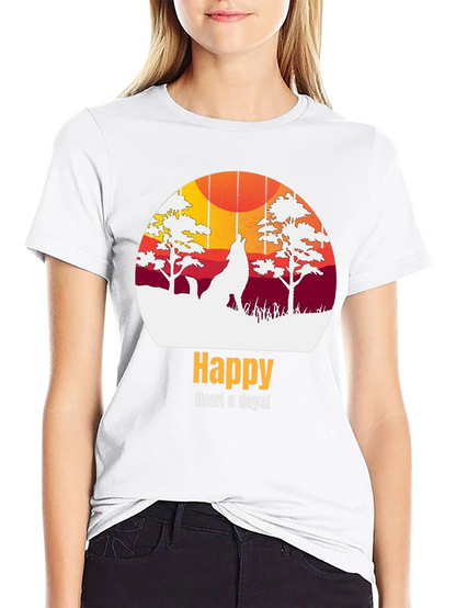 Happy Howl-o-days Wolf Graphic T-Shirt