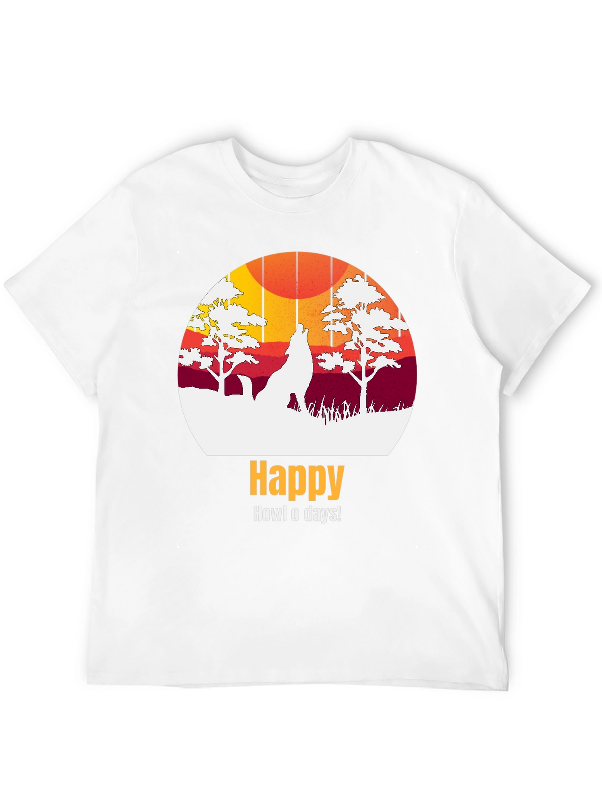 Happy Howl-o-days Wolf Graphic T-Shirt