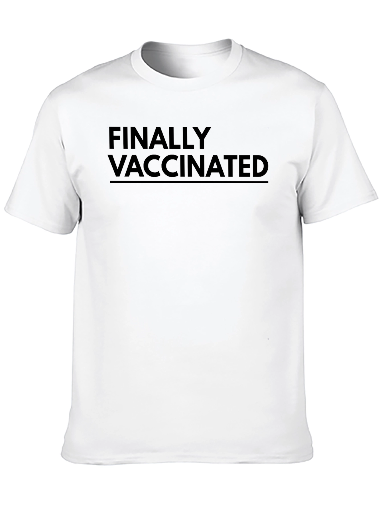 Finally Vaccinated Graphic Tee - Black Crew Neck T-Shirt