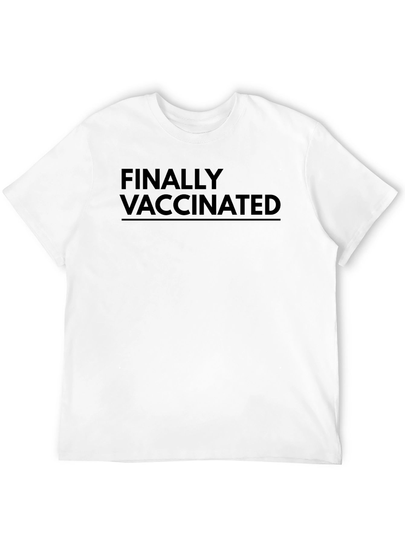 Finally Vaccinated Graphic Tee - Black Crew Neck T-Shirt